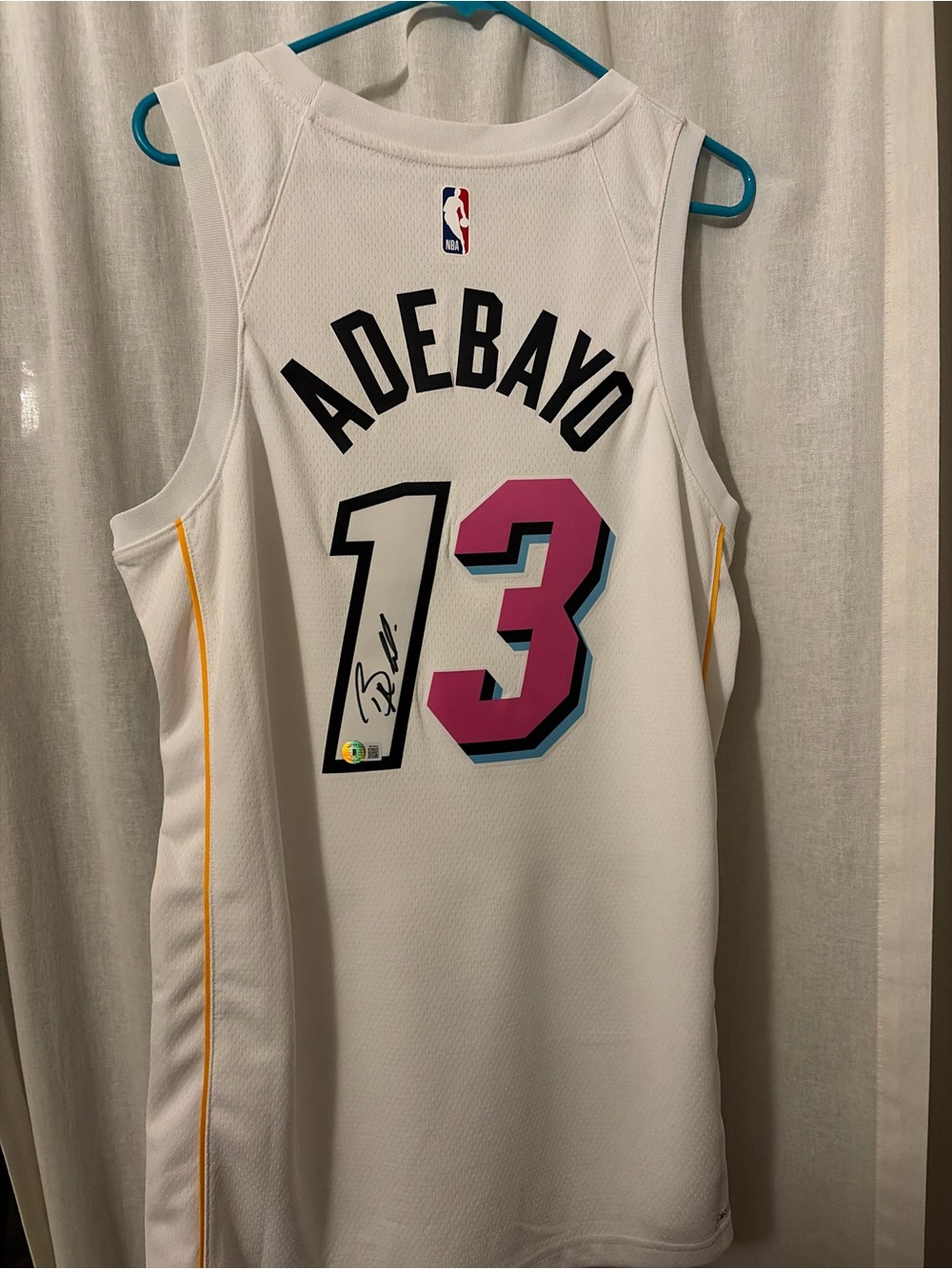 Autographed Bam Adebayo NBA #13 Miami Vice Jersey (NWT) Autographed
